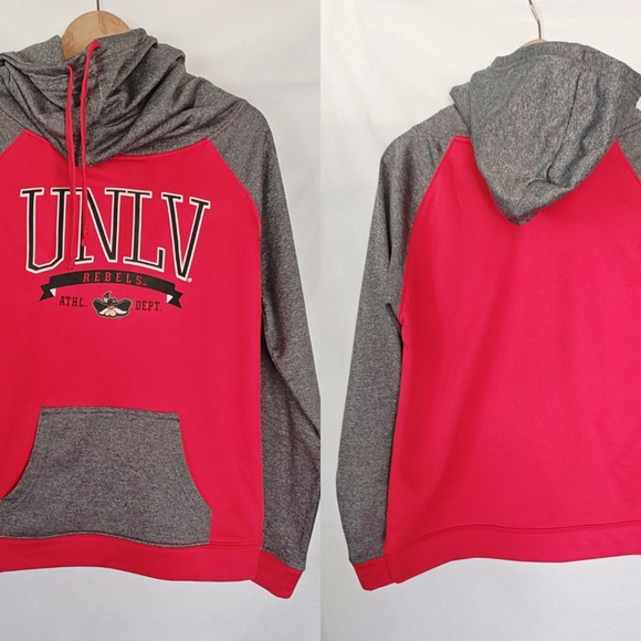 UNLV Champion Elite Funnel Neck Hoodie Pullover Sweatshirt Red Gray Small S - Picture 1 of 8